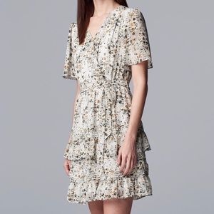 Vera Wang Ruffle Wrap Dress